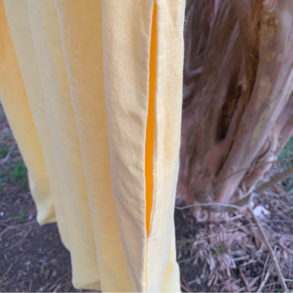 Flax Linen Long Sleeve Dess in a Sunny Yellow - Picture 9 of 14